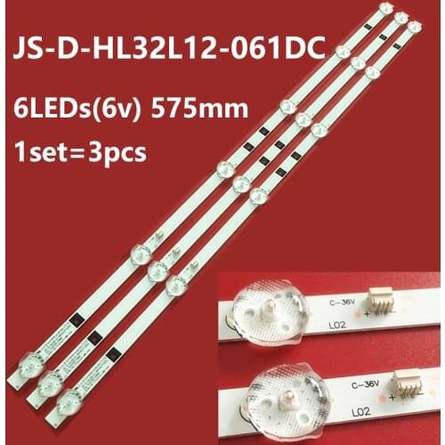 9pcs LED Backlight Strip 6Lamps JS-D-HL32L12-061DC K3-3.02.001.0469 3X6 For L32M16 LED32B100L LED32A88 32HD510A LED32D880