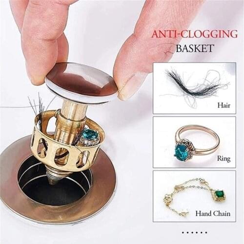 Universal Wash Basin Bounce Drain Filter Sink Drains Vanity Stopper Bathroom Accessories Bathtub Plug Trap Hair Catcher Faucet