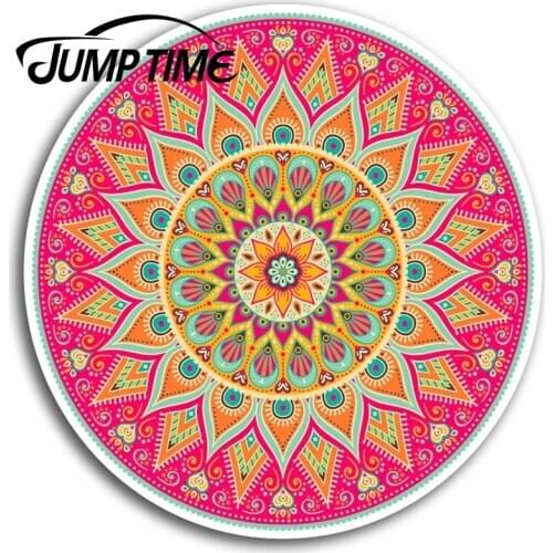 Jump Time for Mandala Boho Pink Vinyl Stickers Sticker Laptop Luggage Gift Bumper Decals Waterproof Car Accessories