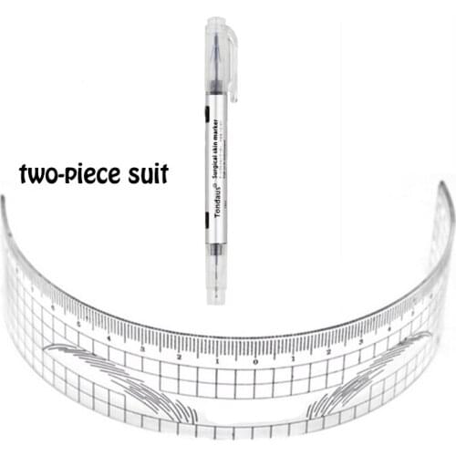 1pcs Microblading Manual Pen + 1pcs Eyebrow Ruler for Permanent Makeup Eyebrow Beauty Tattoo Pen Set