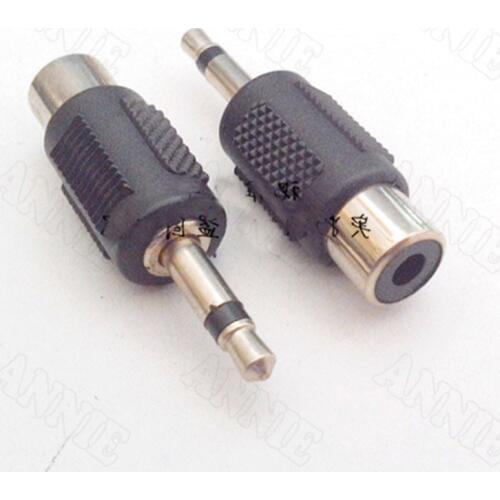 10pcs/lot Single Channel To AV Converter 3.5 To Single RCA Socket Male To Female