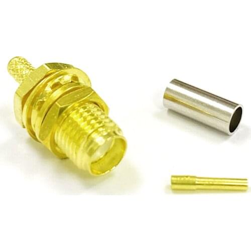 10PCS SMA Crimp Female Bulkhead RF Connector For RG316 RG174 LMR100 Wholesale Wire Connector