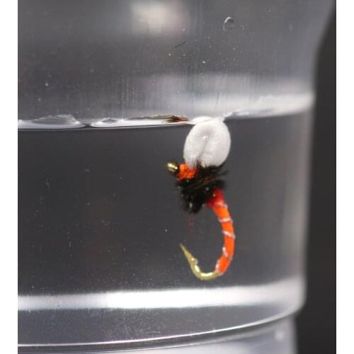 12PCS #14 Suspender Buzzer Nymph Fly Fishing Flies Trout Buzzers Red Orange Purple Green Chartreuse Black