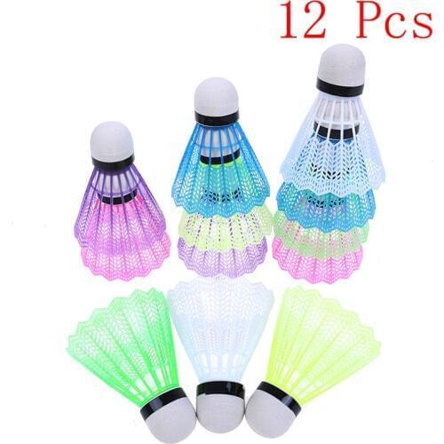 12 Pcs/set Colorful Plastic Badminton Ball Shuttlecocks Sport Training Sport