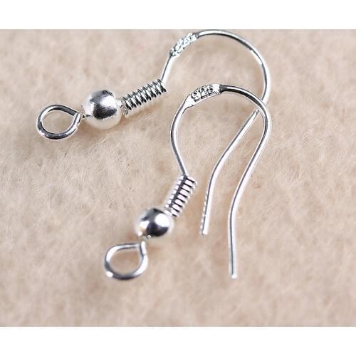 200pcs Copper Silver Plated Earring Hooks 18mm Ear Hooks For Jewelry Earrings Findings And Components Diy Accessories