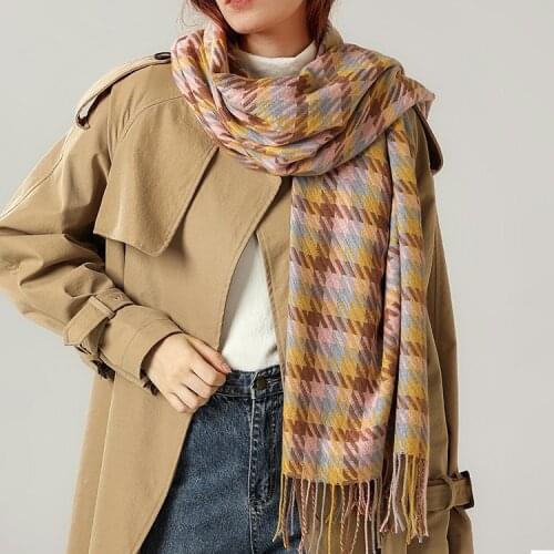 2021 Scarf Female Winter Warm New Plaid Scarves Of Preppy Street Wind Sell Like Hot Cakes For Women