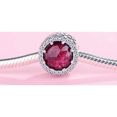 Free Shipping Authentic 925 Sterling Silver Radiant Rose Charms Fit Original Bracelet For Women DIY Jewelry Crystal S925 Beads