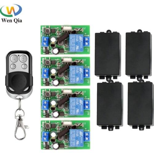 433 mhz Wireless Universal Remote Control AC 110V 220V 10Amp 2200W 1CH 4 gangs RF Relay Receiver and Transmitter for Light