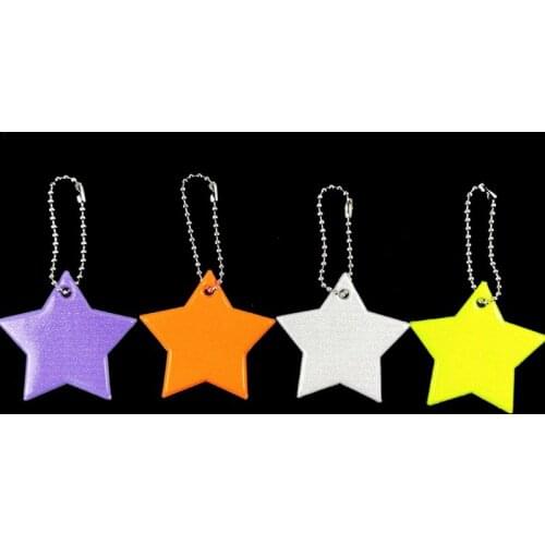 Child Safety Reflector Key Ring Star Ultra Reflective Gear Keychain for Clothing Bags Backpacks Strollers Wheelchairs