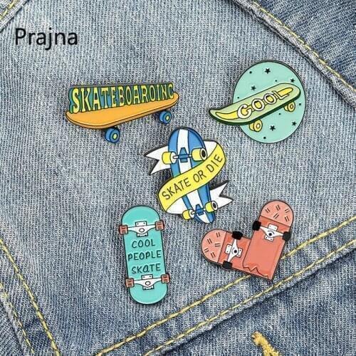 Skateboard Brooch For Coat Enamel Pin Woman Collar Denim Pins Metal For Clothes WomenS Brooches Badges Backpack Badge Jewelry