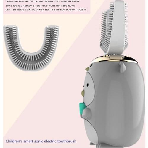 Cartoon Design Children U-type Toothbrush Head Waterproof Kids Electric U Shaped Toothbrush Head 6-14 Years Old