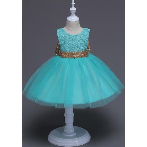 Kids Dress Mesh Lace Sequin Back BowGirls Dress Elegant Dignified Dress Halloween Birthday Party Princess Dress Shein 1-5Y