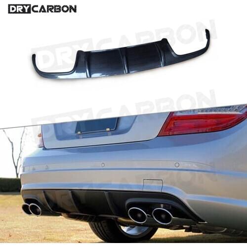 For W204 C63 Carbon Fiber Rear Lip Spoiler Diffuser for Mercedes Benz W204 C63 AMG C300 Sport 2008-2014 Rear Bumper Diffuser FRP