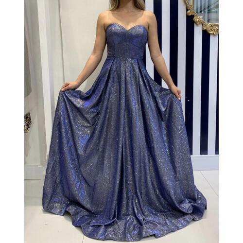 Long Glitter Sweetheart Prom Dresses 2021 A Line Lace-up Back Formal Evening Party Dress Gown Robe De Soiree