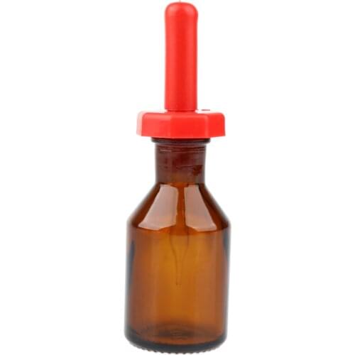 Amber Glass Dropping Bottle White With Tapered Glass Droppers For Lab
