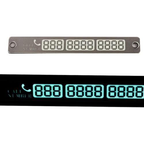 Telephone Number Card Temporary Car Parking Card Notification Night Light Sucker Plate Car Styling Phone Number Card