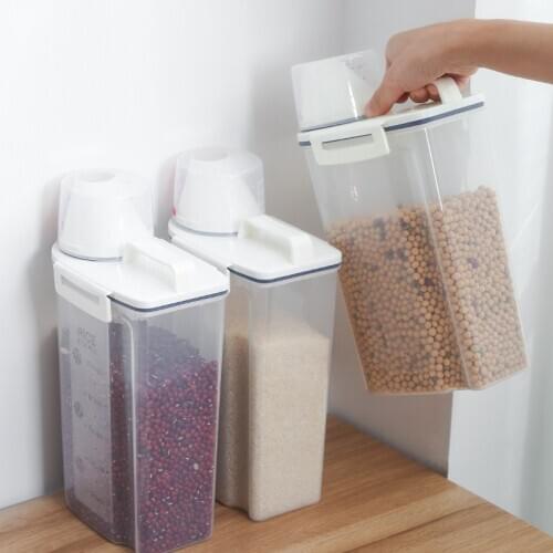 PP food storage box plastic transparent container set with lid kitchen storage bottle grain multi-grain can
