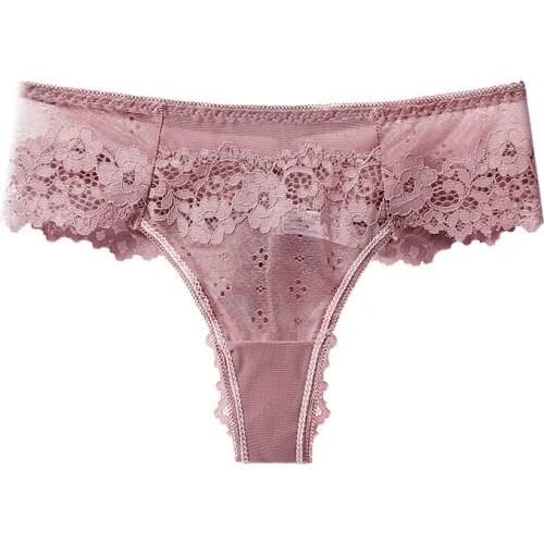 Lace-thong female traceless temptation sexy girl underwear T pants transparent gauze lady T word