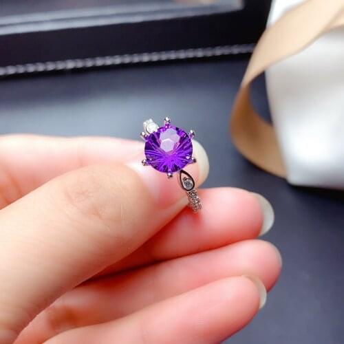 QTT Fashion Luxury AAA Purple Cubic Zirconia Crystal Engagement Womens Ring Silver Color Rings 2021 Wedding Female Jewelry