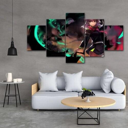 Canvas Printed Wall Art Poster Painting Seraph of the End Home Decor Anime Modular 5 Pieces Pictures Framework For Living Room