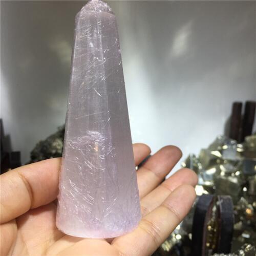 New arrivals natural stones and minerals selenite six facet Tower rough gemstone healing crystals Tower for home decoration