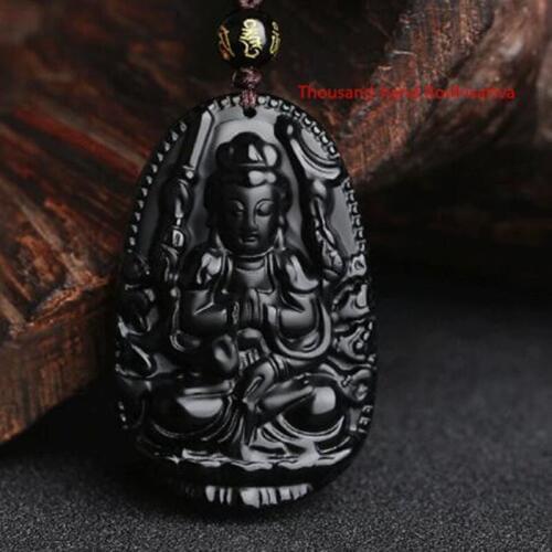 New popular Obsidian Buddha Guanyin Pendant Fashion Jewelry Necklace Pendant Jewelry of patron deity Buddha statue for men and w
