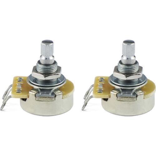 2pcs CTS 450 Series A500K Electric Guitar Bass Potentiometers Pots Audio Taper Volume Tone Control Aluminum Split Shaft