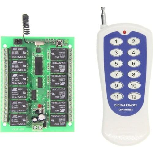 DC12V Wireless Transmitter Receiver DC24V Switch Control Toy LED Advertising Lamp Motor Forward And Reverse 12 Way