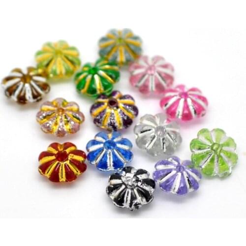 Doreen Box hot- 1000PCs Mixed Flat Round Acrylic Spacer Beads 6.5mm(2/8")Dia.(B20632)