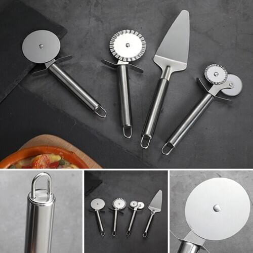Pizza Cutter Stainless Steel Double Roller Pizza Knife Pizza Dough Divider Pastry Pasta Dough Crimper Kitchen Tools