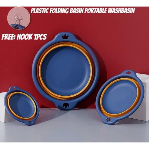Folding Plastic Basin Portable Washing Bucket Folding Laundry Bathtub Bathroom Kitchen Accessories Travel Portable Washbasin