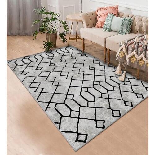 Gri Siyah Çizgi Desenli Halı şönil orjinal desenli halı oturma odası yatak odası mutfak kaymaz anti alerjik ücretsiz kargo halı