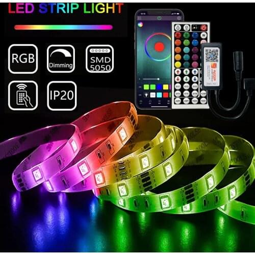 Led Strip Lights SMD RGB 5050 12V Smart Bluetooth Control That Can Synchronized With Music Suitable for Room Wardrobe Decoration