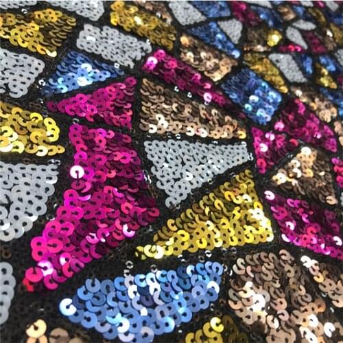 Lace143 Blazing With Colour Bead Mesh Sequined Fabric High Quality Womens Dress Luggage Handbag DIY Sequined Fabric