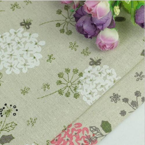 100*150cm printed lilac cotton linen fabric retro upholstery cotton hemp fabric DIY curtain sofa cotton fabric by meter