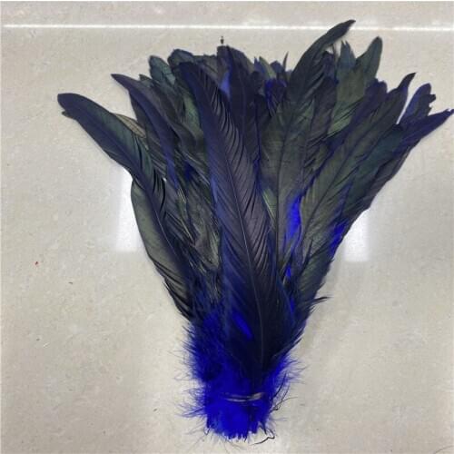 100pcs/lot Beautiful Sapphire Cock Rooster Feathers 20-25cm/8-10inches Carnival Christmas Accessories For Jewelry DIY Plumas