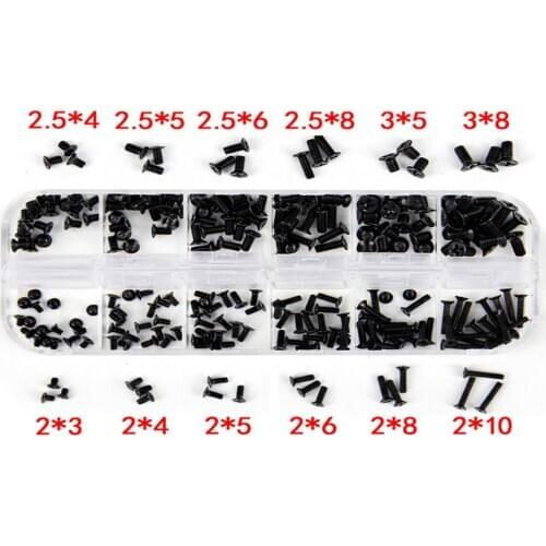 240Pcs 12 Specifications M2 M2.5 M3 KM Screw Flat Head Phillips Screws Laptop Notebook Screws Set Kit for Computer Small Screw