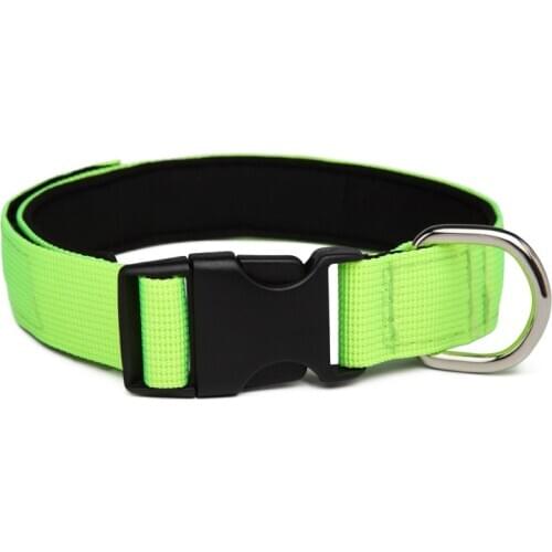 25PCS / LOT Pet Dog Collar Nylon Comfort Collar Pure Color Adjustable Quick Snap Buckle Pet Supplies