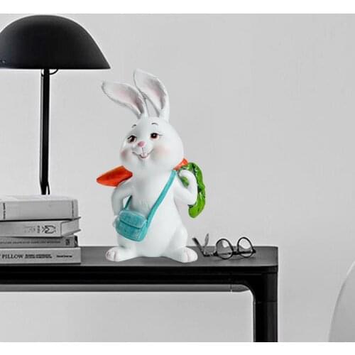 4pcs/set Nordic Rabbits Sculpture Decorative Ornament Figurine Statue Office
