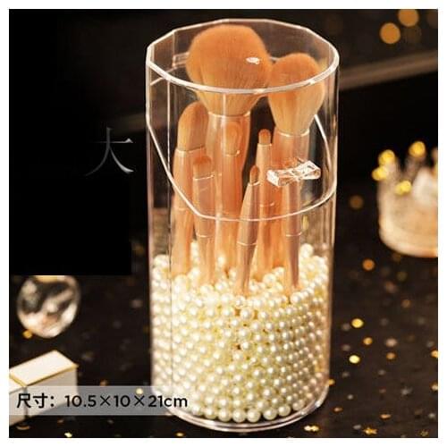 Acrylic Dustproof Makeup Brush Storage Tube with Lid Beauty Brush Eyebrow Pencil Eyeliner Cosmetic Storage Box