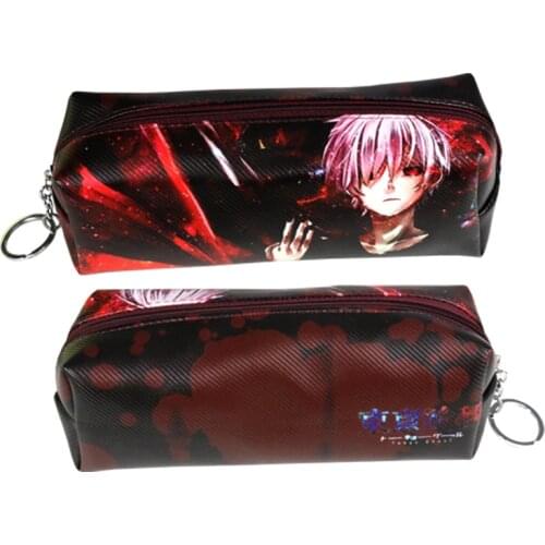 Anime Tokyo Ghoul Synthetic Leather Pen Bag Kaneki Ken Cartoon Character Cosmetic Storage bag Pencil Case