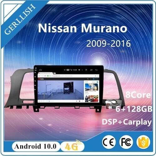Gerllish 6GB+128GB Car GPS Radio Radio with Navigation Player Android 9 Inch for Nissan Murano 2011-2016