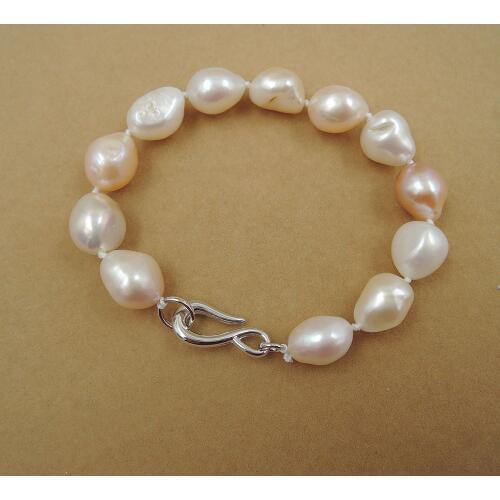 Freshwater pearl bracelet ,100% NATURE BIG BAROQUE PEARL Bracelet-AAA high good quality