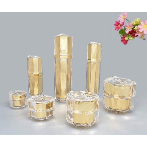 Gold Bird Nest Shape Bottle Empty Spray Bottle Essence Lotion Pump Bottle Acrylic Cream Jar Cosmetic Container Bottle 5g 30g 50g