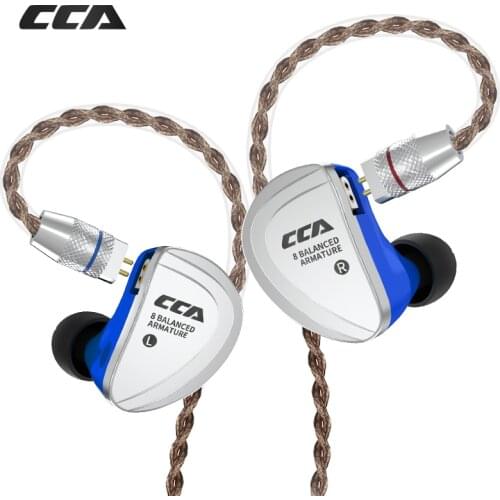 CCA C16 8BA Drive Units In Ear Earphone 8 Balanced Armature HIFI Earphone Headset Earbud With Detachable Detach 2PIN Cable C10