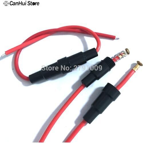 10PC Home Protection Inline Fuse Holder Copper Wire Components 5*20 5A220V Fuse Box Fuse Seat Belt Line Full Copper Strip Spring