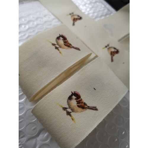 5CM raw white cotton Custom Sewing print color text brand Labels Clothing Tags Name Tags Handmade labels/Organic cotton labels