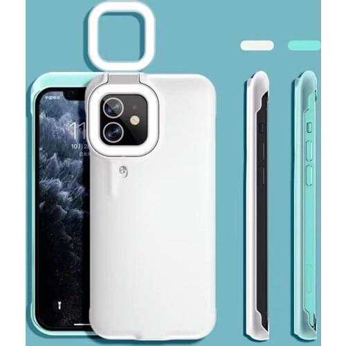Led Flip Selfie Light Phone Case For iphone 12 12 Pro Xr Xs 7 Plus 8PPlus Ring Light Front Flashing Coques iphone 11 12 X Xr 6P