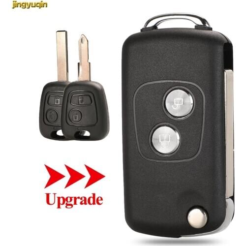 Jingyuqin Remote Flip Modified Car Key Shell For Citroen C1 C2 C3 C4 Picasso Xsara Peugeot 206 306 307 107 207 407 Partner 2 BTN