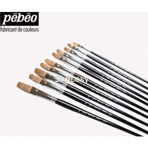 Pebeo Flat bristle brush, hand-painted watercolor brush, single gouache oil painting acrylic brush, For Artist Art Supplies
